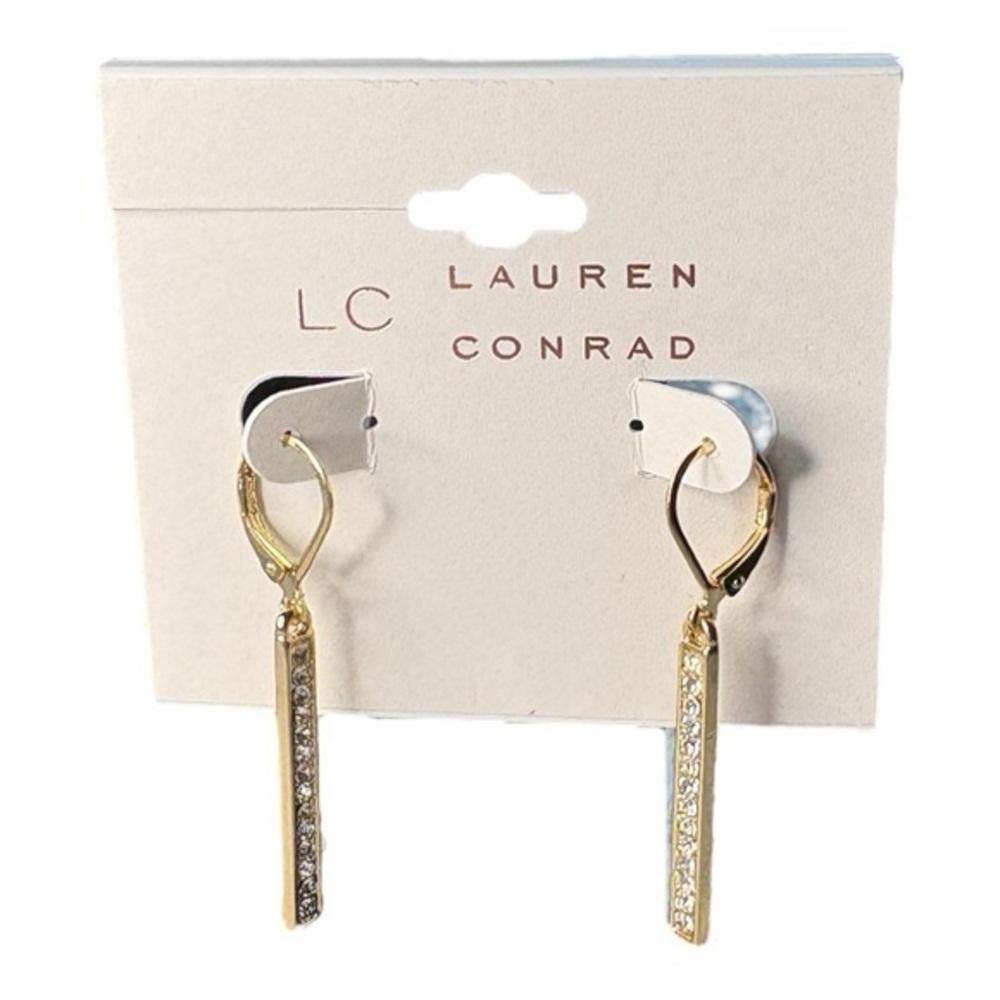 3/$25 LC Lauren Conrad Kohl's Gold Minimalist Rod Dangle Earrings